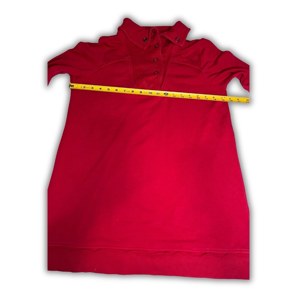 Soft Surroundings Pullover Red Snap Button Collar Size Large - Picture 4 of 5
